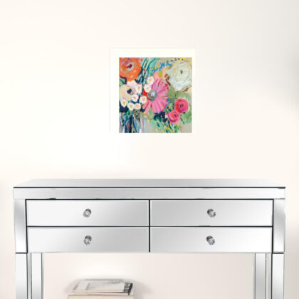 Set Of Two Garden Flowers White Framed Print Wall Art