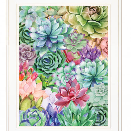 Succulents Paradise 2 White Framed Print Wall Art