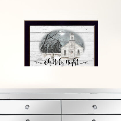 OH HOLY Night 1 Black Framed Print Wall Art