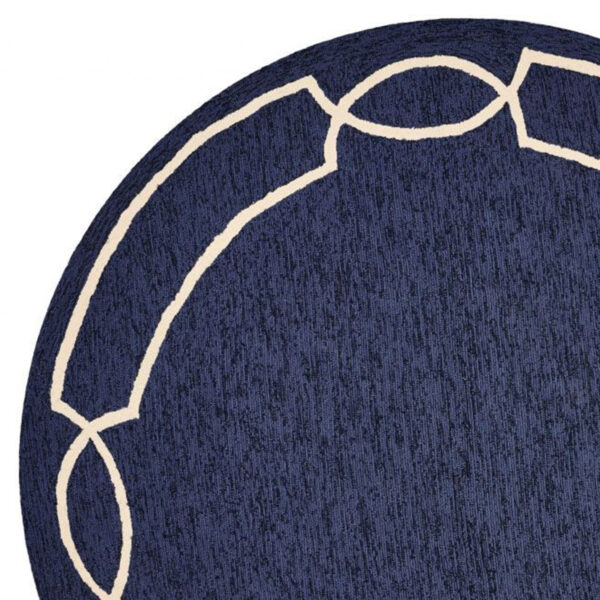 7' Round Blue Round Indoor Outdoor Area Rug