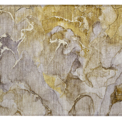 2' X 3' Taupe Abstract Washable Non Skid Indoor Outdoor Area Rug