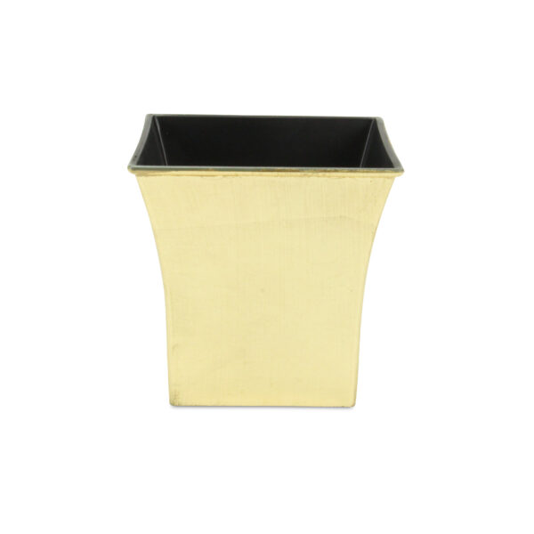 7" Gold Recycled Plastic Indoor Outdoor Square Pot Planter