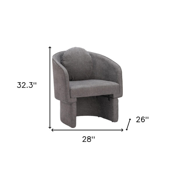 28" Gray Upholstered Club Chair And Toss Pillow