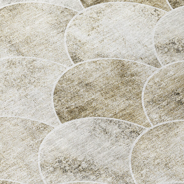 10' X 14' Beige Ivory And Tan Abstract Washable Indoor Outdoor Area Rug