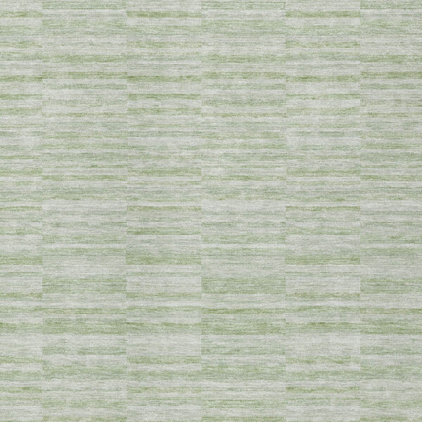 3' X 5' Sage And Green Striped Washable Indoor Outdoor Area Rug