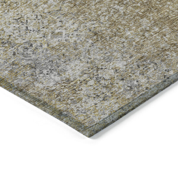 10' X 14' Brown Beige And Charcoal Oriental Washable Indoor Outdoor Area Rug
