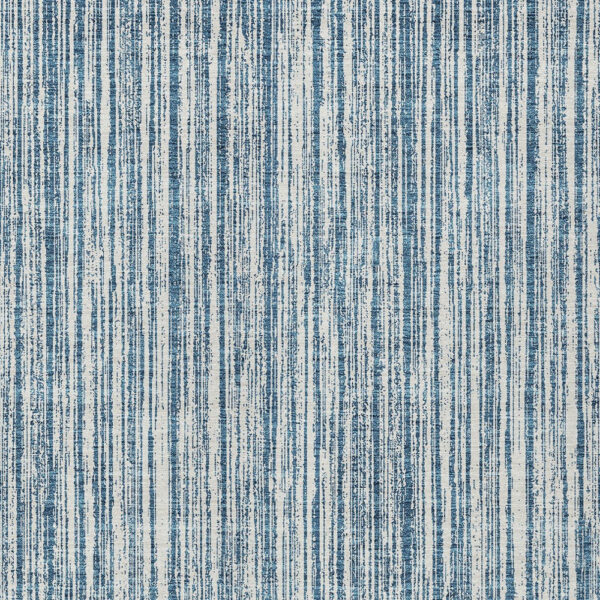 5' X 8' Blue And Ivory Striped Washable Indoor Outdoor Area Rug