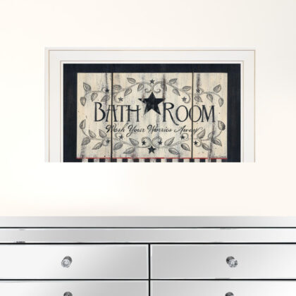 Bathroom White Framed Print Wall Art