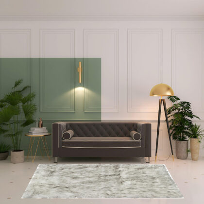 5' x 8' Gray Faux Sheepskin Printed Area Rug