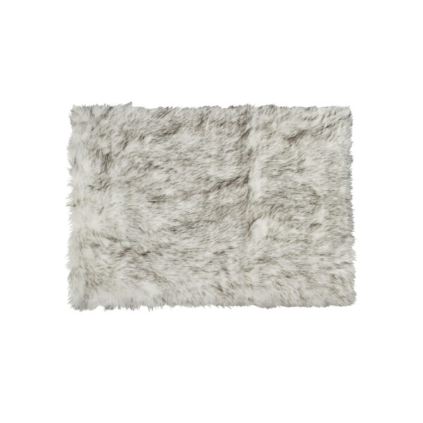 5' x 8' Gray Faux Sheepskin Printed Area Rug