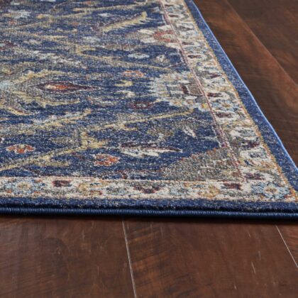 5'X8' Royal Blue Machine Woven Traditional Indoor Area Rug