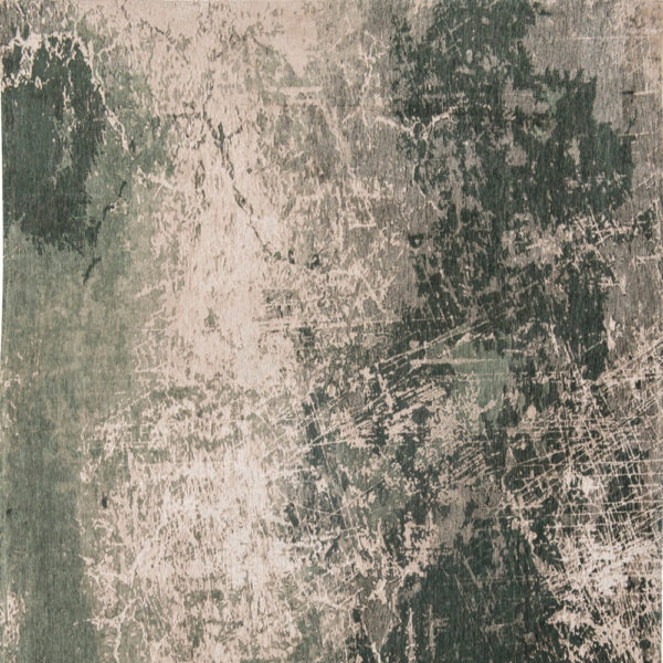 7' x 9' Beige and Green Abstract Non Skid Area Rug