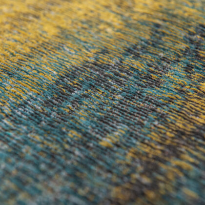 9' X 13' Blue and Yellow Abstract Non Skid Area Rug