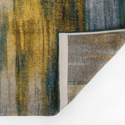 9' X 13' Blue and Yellow Abstract Non Skid Area Rug