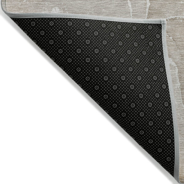 3' X 5' Beige Abstract Washable Non Skid Indoor Outdoor Area Rug