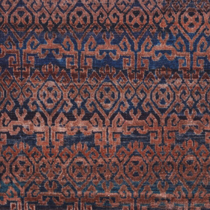 2' X 3' Red Brown And Blue Floral Power Loom Area Rug
