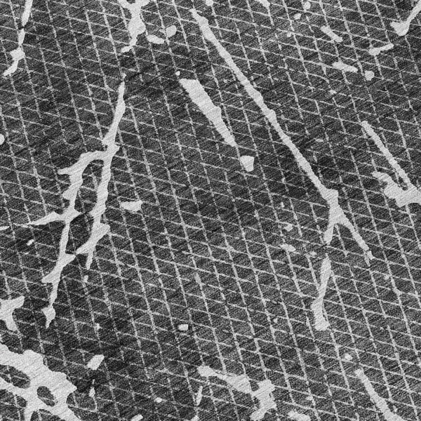 5' X 8' Charcoal Ivory And Gray Abstract Washable Indoor Outdoor Area Rug