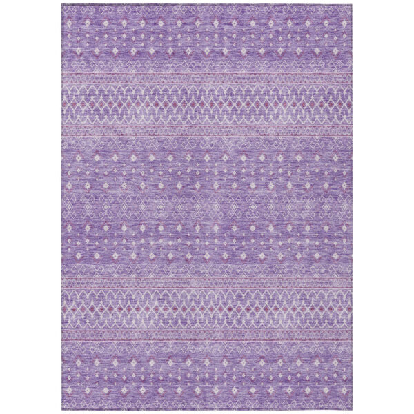 5' X 8' Lavender And Purple Tribal Washable Indoor Outdoor Area Rug