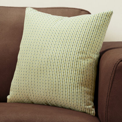18" X 18" Green and White Polyester Striped Zippered Pillow