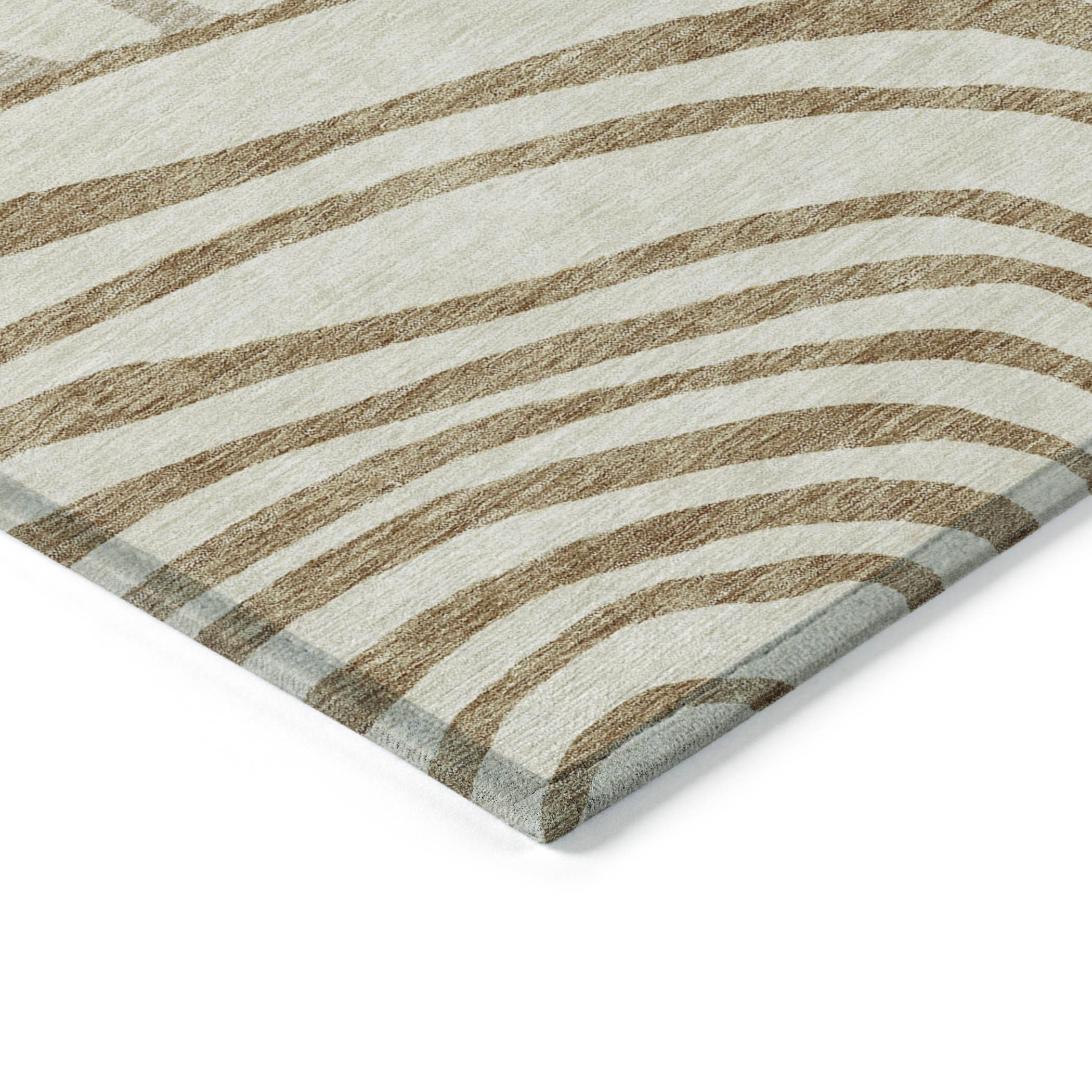 9' X 12' Gold Ivory And Beige Abstract Washable Indoor Outdoor Area Rug - Image 7