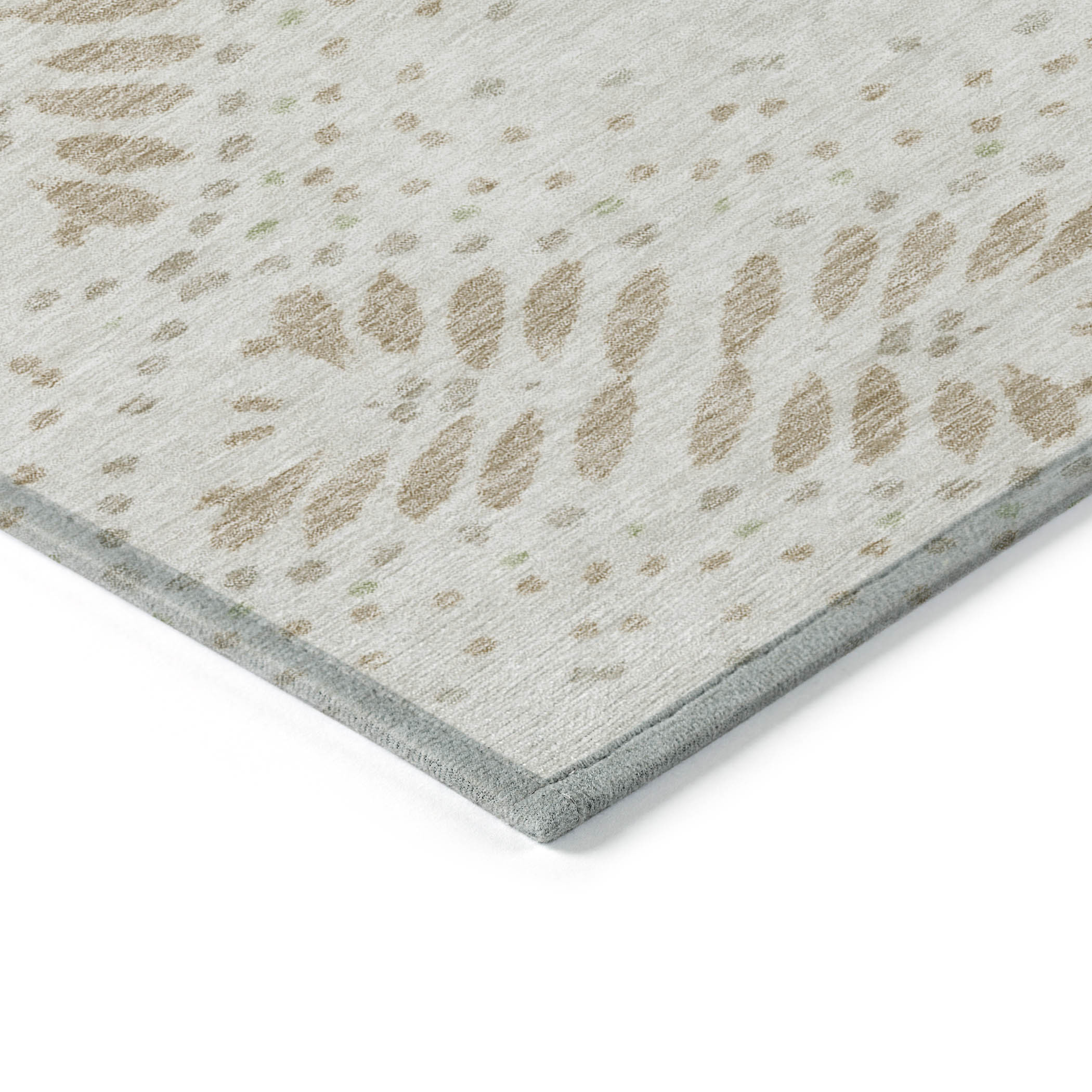 3' X 5' Beige Taupe And Tan Floral Washable Indoor Outdoor Area Rug - Image 5