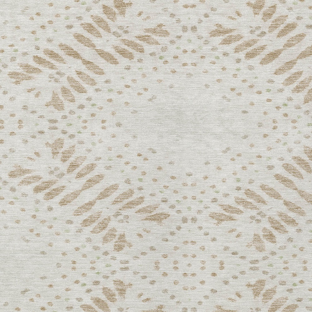 3' X 5' Beige Taupe And Tan Floral Washable Indoor Outdoor Area Rug - Image 6