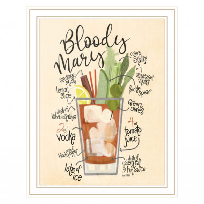 Bloody Mary White Framed Print Wall Art
