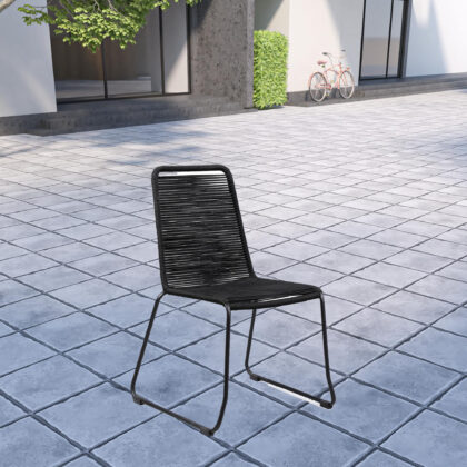 Five Piece Brown and Black Solid Wood Dining Set with Four Chairs