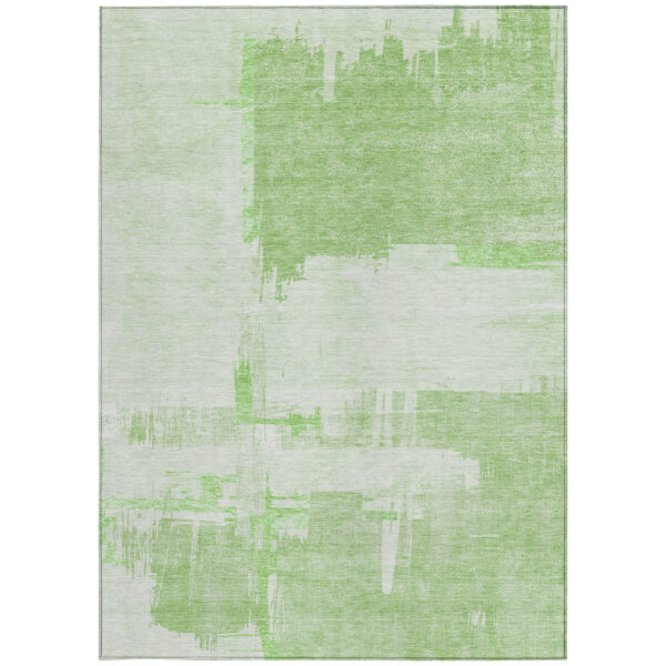 8' X 10' Green And Mint Green Abstract Washable Indoor Outdoor Area Rug