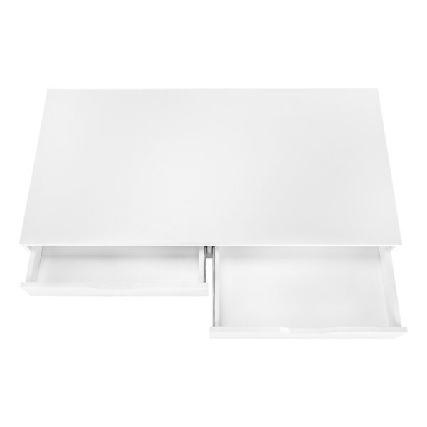 47" White Wood and Metal Computer Desk With Two Drawers