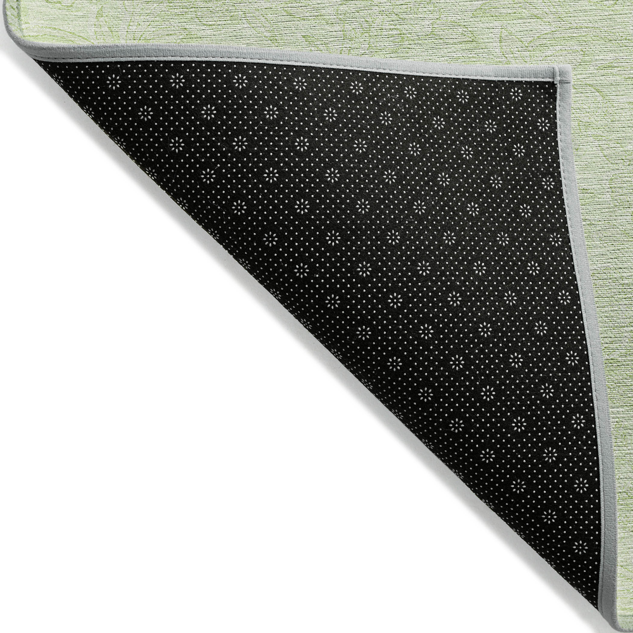 3' X 5' Artichoke Green And Mint Green Floral Washable Indoor Outdoor Area Rug - Image 9