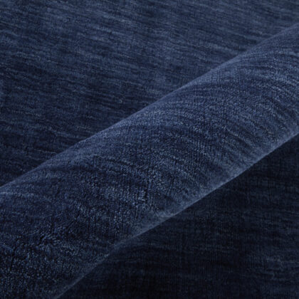 8' Blue Round Wool Hand Woven Stain Resistant Area Rug