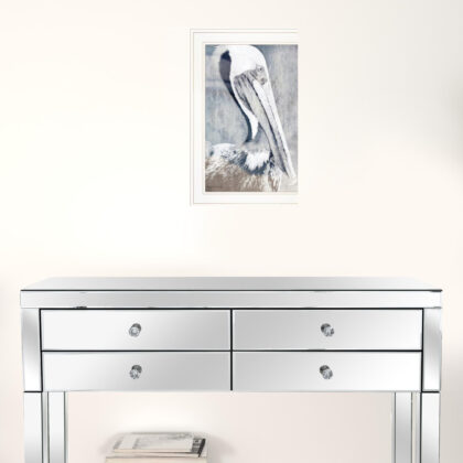 Pelican 1 White Framed Print Wall Art