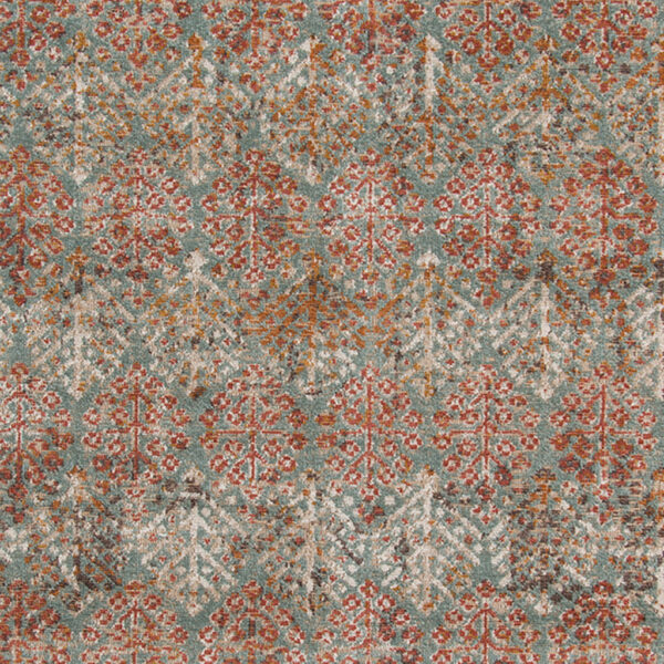 7' x 9' Teal Southwestern Power Loom Area Rug With Fringe