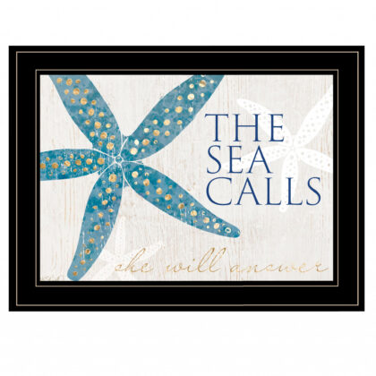 The Sea Calls 3 Black Framed Print Wall Art