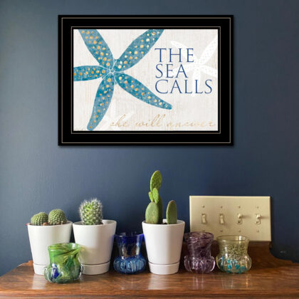 The Sea Calls 3 Black Framed Print Wall Art