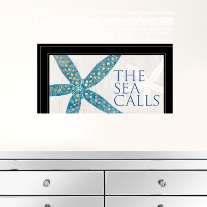 The Sea Calls 3 Black Framed Print Wall Art