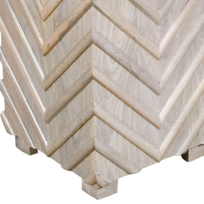 24" White Distressed Solid Wood Square End Table