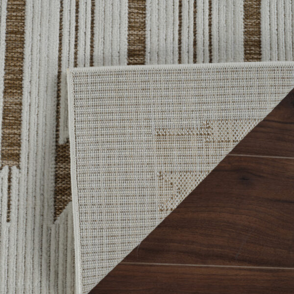 8' X 10' Beige and Brown Geometric Distressed Indoor Outdoor Area Rug