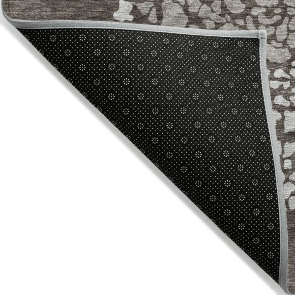 5' X 8' Taupe Brown And Ivory Abstract Washable Indoor Outdoor Area Rug