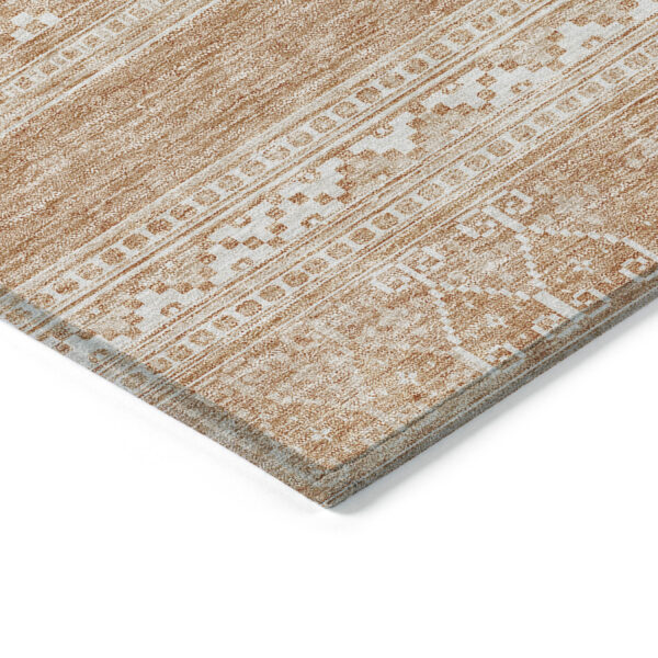 5' X 8' Copper And Ivory Southwestern Washable Indoor Outdoor Area Rug
