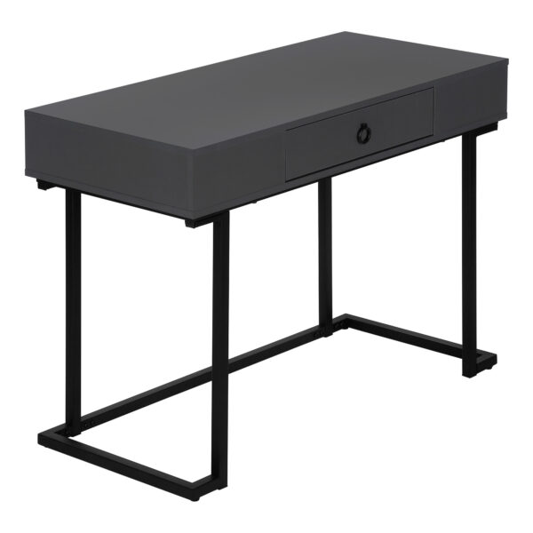 42" Gray and Black Wood and Metal Computer Desk