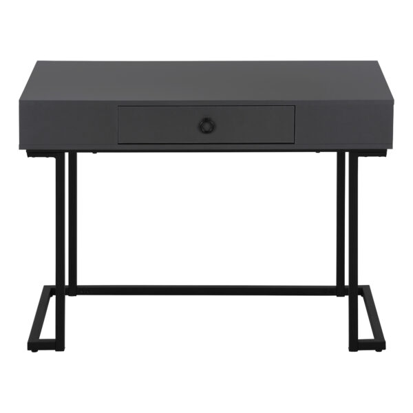 42" Gray and Black Wood and Metal Computer Desk