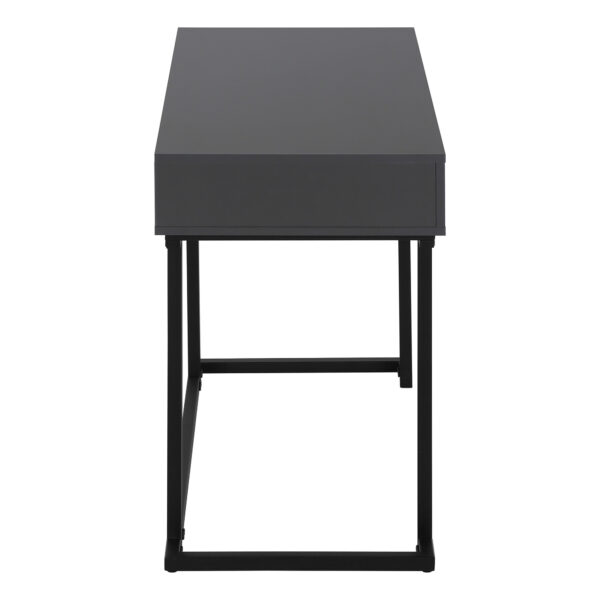 42" Gray and Black Wood and Metal Computer Desk
