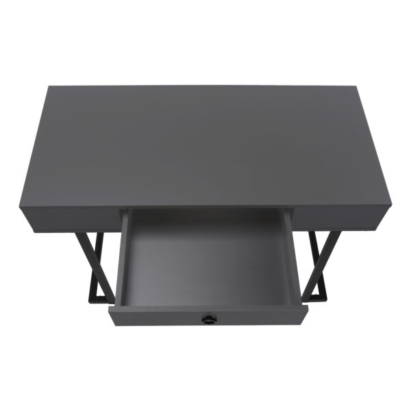 42" Gray and Black Wood and Metal Computer Desk