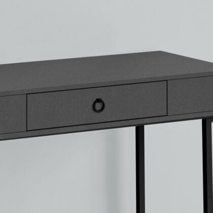 42" Gray and Black Wood and Metal Computer Desk