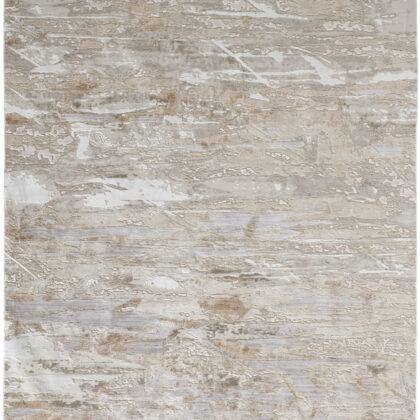 12' X 15' Tan And Ivory Abstract Power Loom Distressed Area Rug