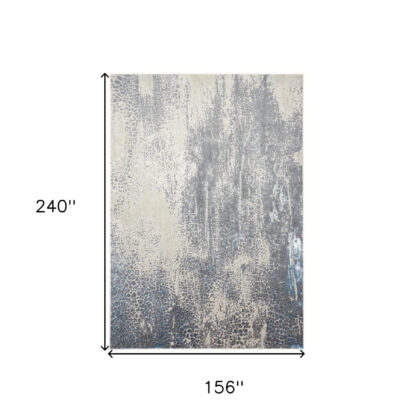 Gray Blue And Ivory Abstract Area Rug