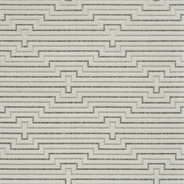 8' X 10' Cream and Beige Geometric Distressed Indoor Outdoor Area Rug