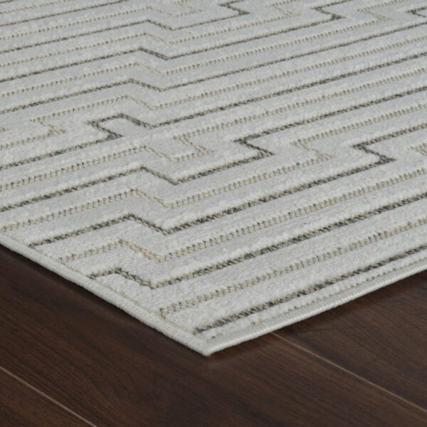 8' X 10' Cream and Beige Geometric Distressed Indoor Outdoor Area Rug